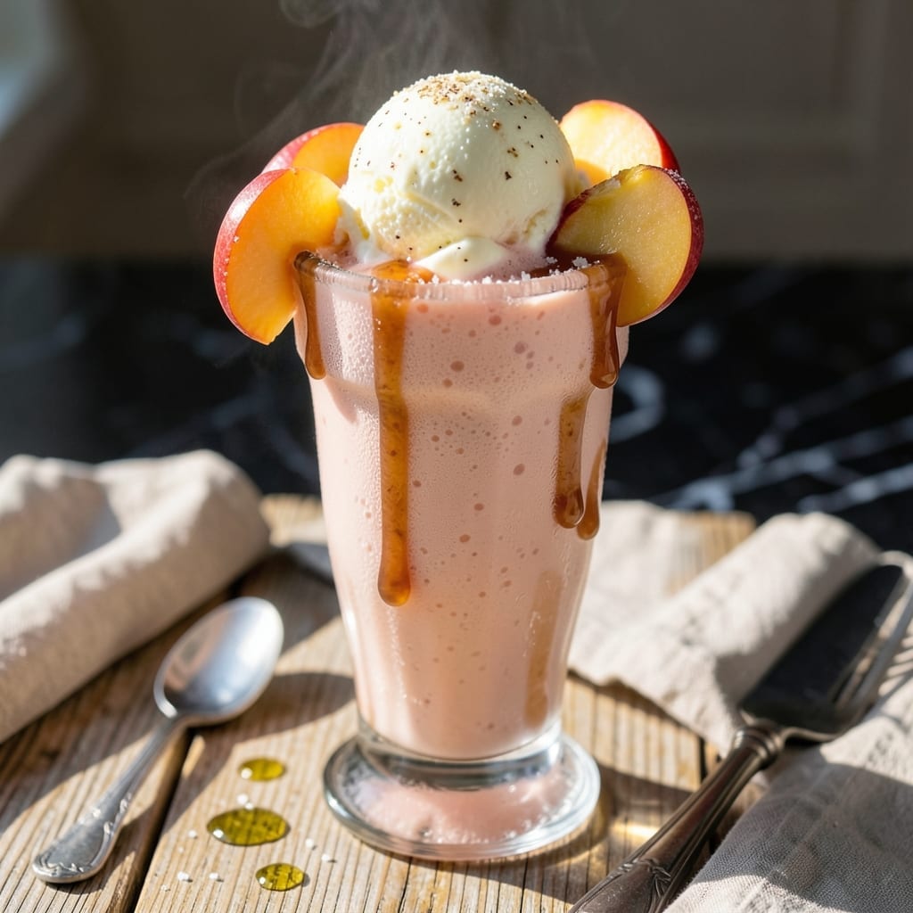 Peach Milkshake Recipe With Ice Cream: Thick and Velvety Summer Bliss
