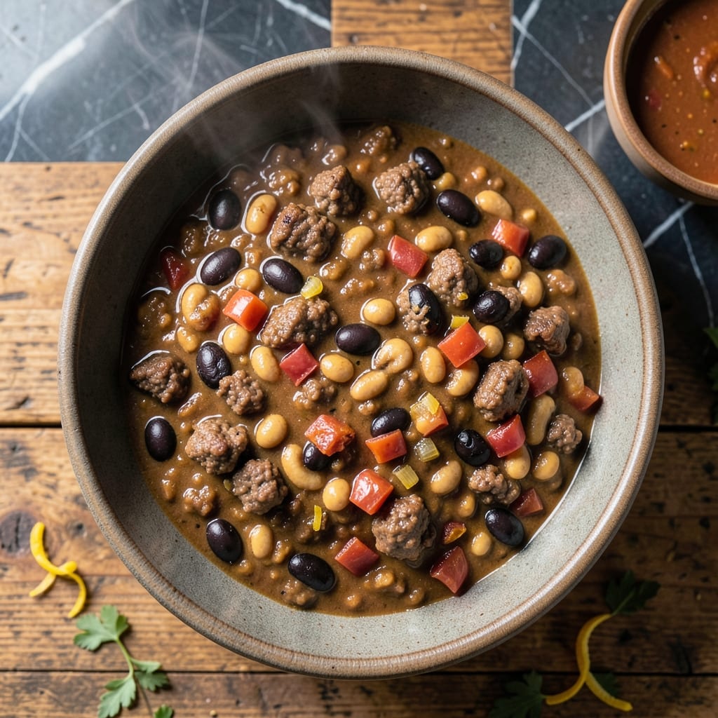 Chili Recipe With Refried Beans: Hearty Tex-Mex Bowl in One Pot Chili Recipe With Refried Beans: Hearty Tex-Mex Bowl in One Pot