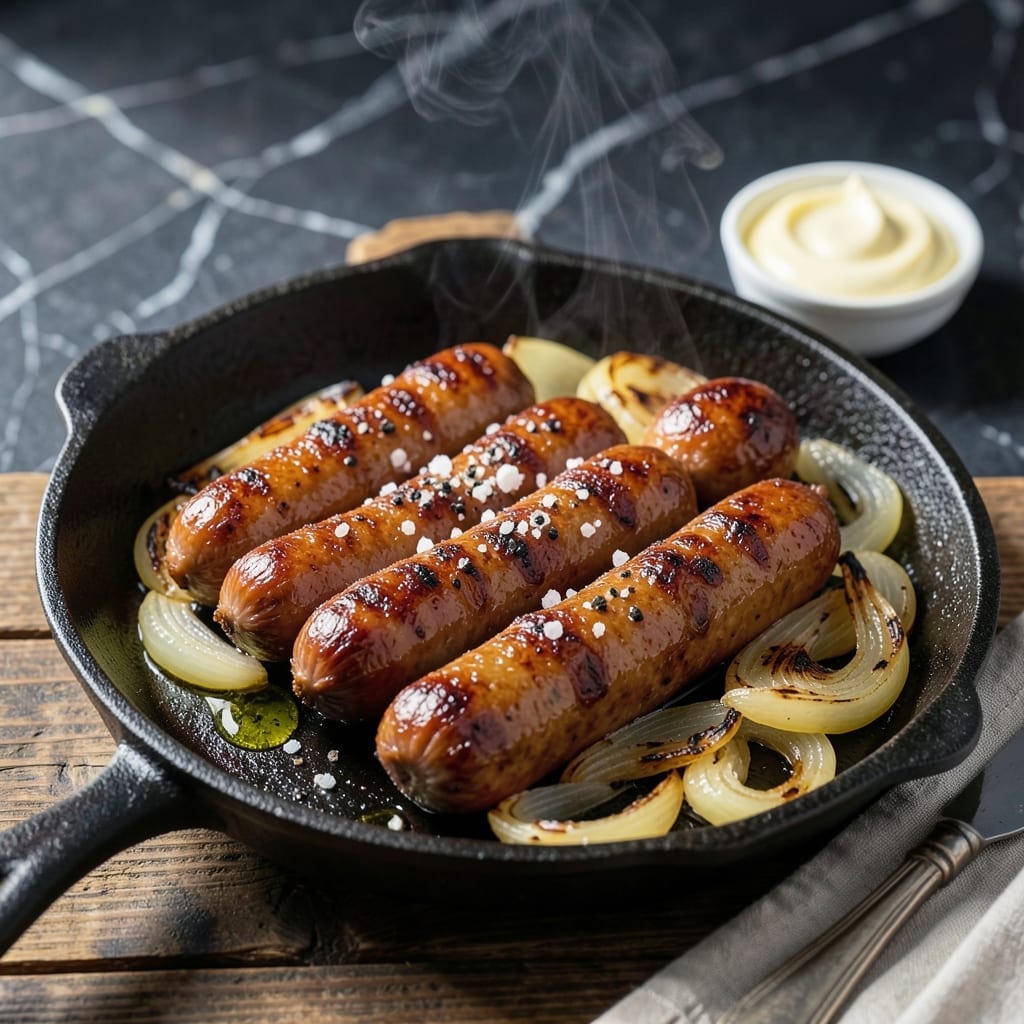 Hot Dog Recipe No Bun: Sizzling Sausage With Caramelized Onions