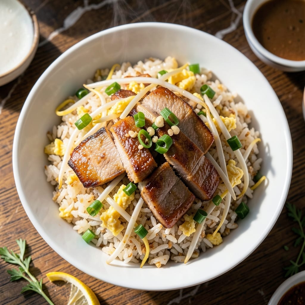 Pork Fried Rice Recipe With Bean Sprouts: Wok-Tossed Street Food Vibes Pork Fried Rice Recipe With Bean Sprouts: Wok-Tossed Street Food Vibes