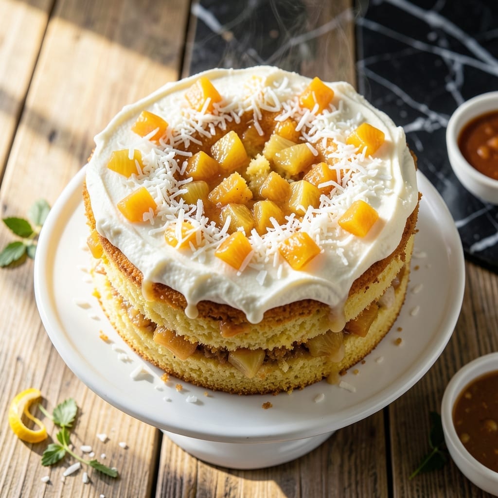 Pina Colada Cake Recipe With Cake Mix: Moist Layers With Rum-Infused Frosting