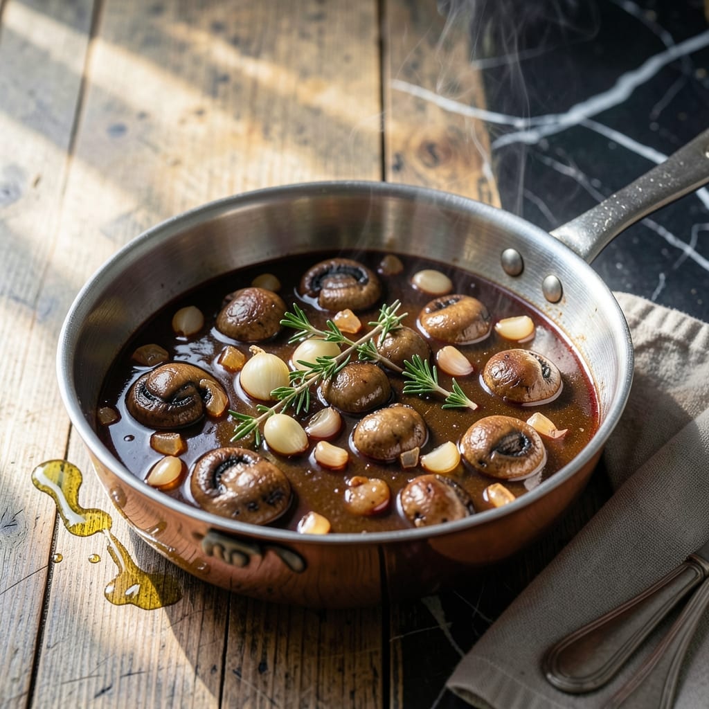 Recipe For Hunter Sauce: Rich Mushroom Demiglace With Herbal Depth Recipe For Hunter Sauce: Rich Mushroom Demiglace With Herbal Depth