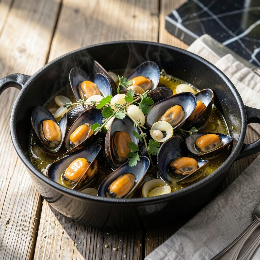 Best Steamed Mussels Recipe: Garlic White Wine Broth Infused with Fresh Herbs