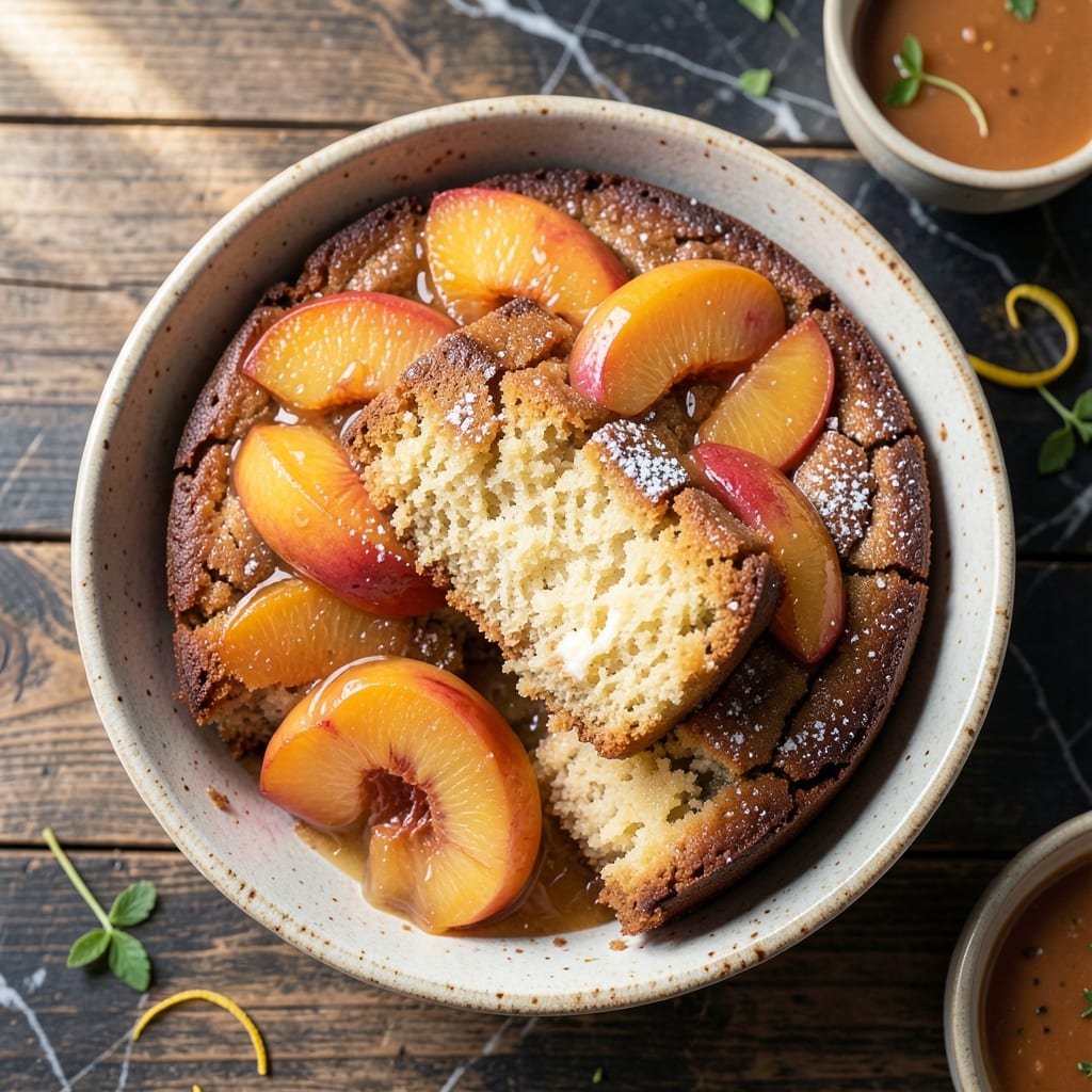 Peach Cobbler Pound Cake Recipe With Canned Peaches: Moist Cake Meets Buttery Topping