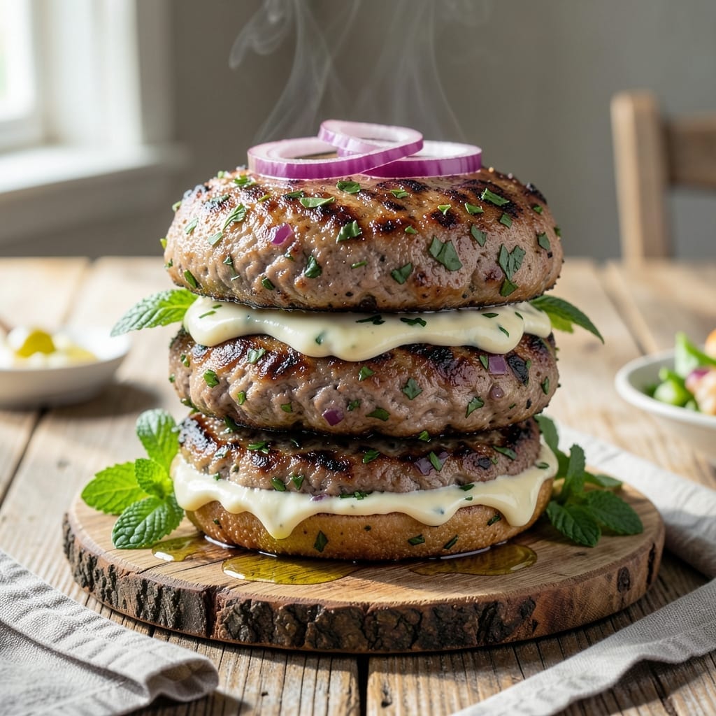 Recipe For Lamb Burger: Mediterranean-Flavored Patty with Fresh Herbs Recipe For Lamb Burger: Mediterranean-Flavored Patty with Fresh Herbs