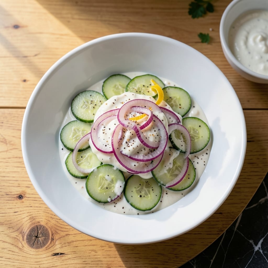 Cucumber Salad Recipe With Mayo and Sour Cream: Cool and Creamy Side Dish Cucumber Salad Recipe With Mayo and Sour Cream: Cool and Creamy Side Dish