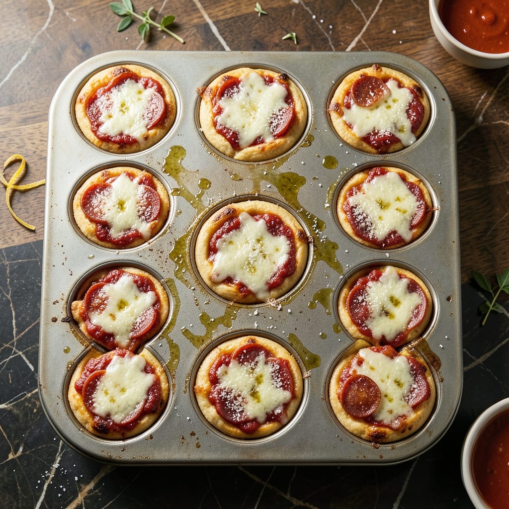 Pizza Muffins Recipe With Pizza Dough: Cheesy Bites With Golden Crust Pizza Muffins Recipe With Pizza Dough: Cheesy Bites With Golden Crust