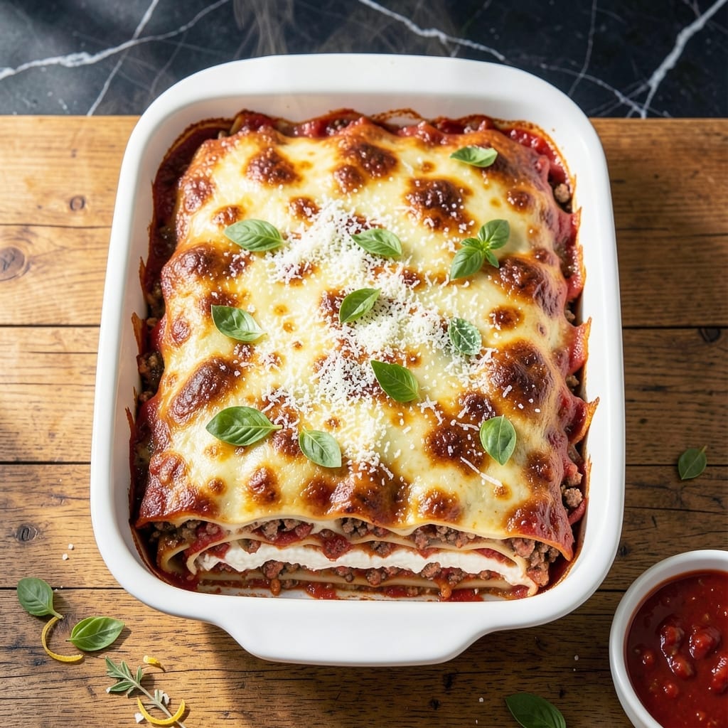 Lasagna Recipe Italian Sausage and Ground Beef: Layered Meat Lovers Indulgence