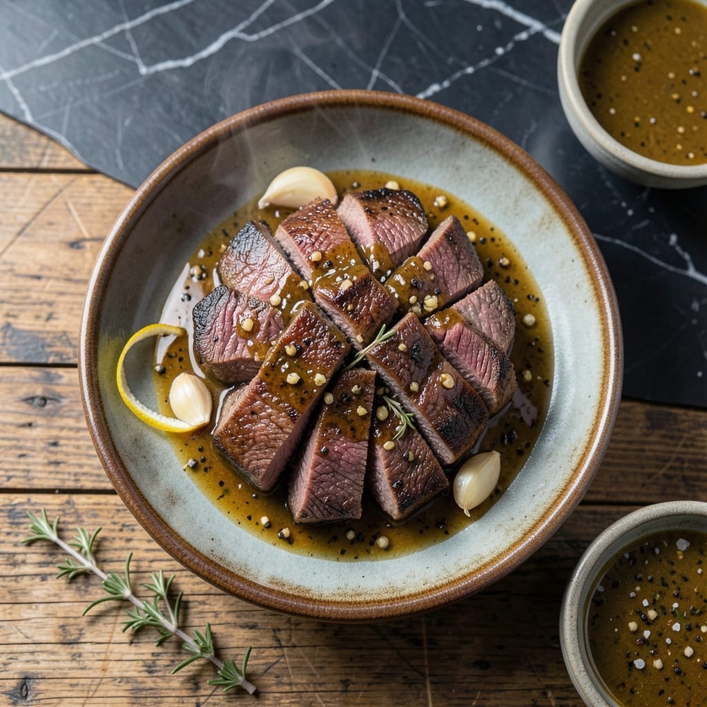 Top Round Recipe: Lean Beef with Bold Garlic Pepper Crust Top Round Recipe: Lean Beef with Bold Garlic Pepper Crust
