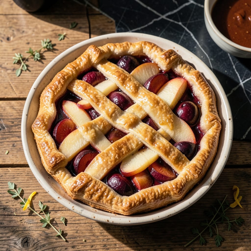 Plum and Apple Pie Recipe UK: Buttery Crust with Spiced Fruit Filling Plum and Apple Pie Recipe UK: Buttery Crust with Spiced Fruit Filling