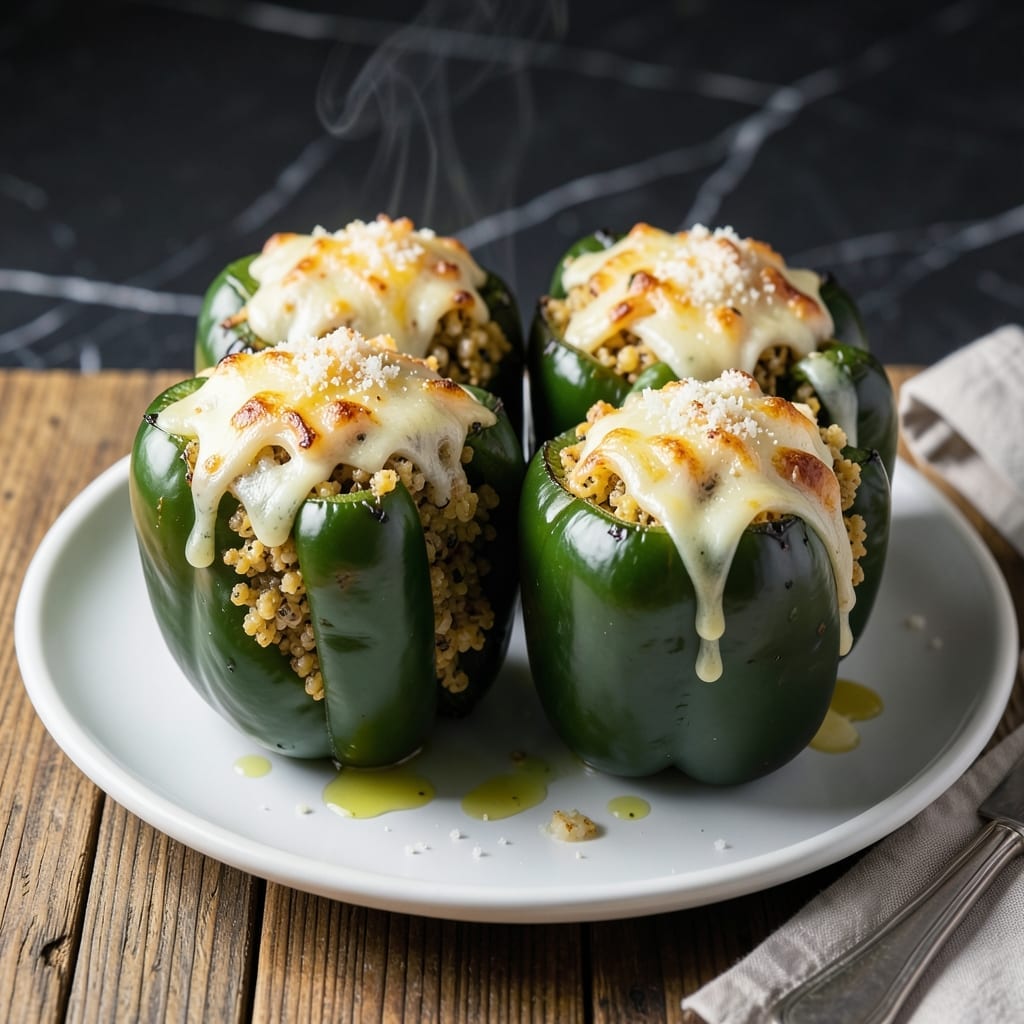 Stuffed Green Pepper Recipe Without Rice: Cheesy Quinoa and Herb Filling