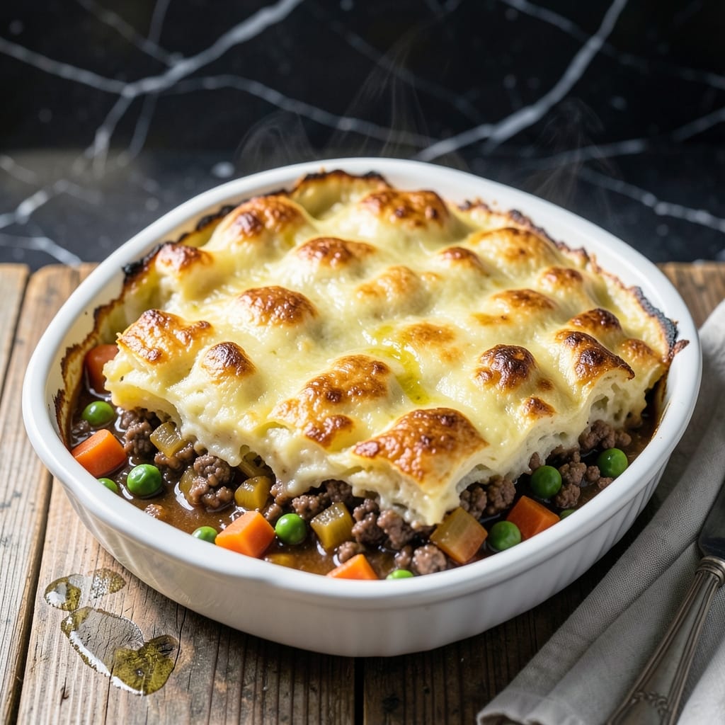 Recipe For Shepherds Pie: Golden Crust With Savory Lamb Filling