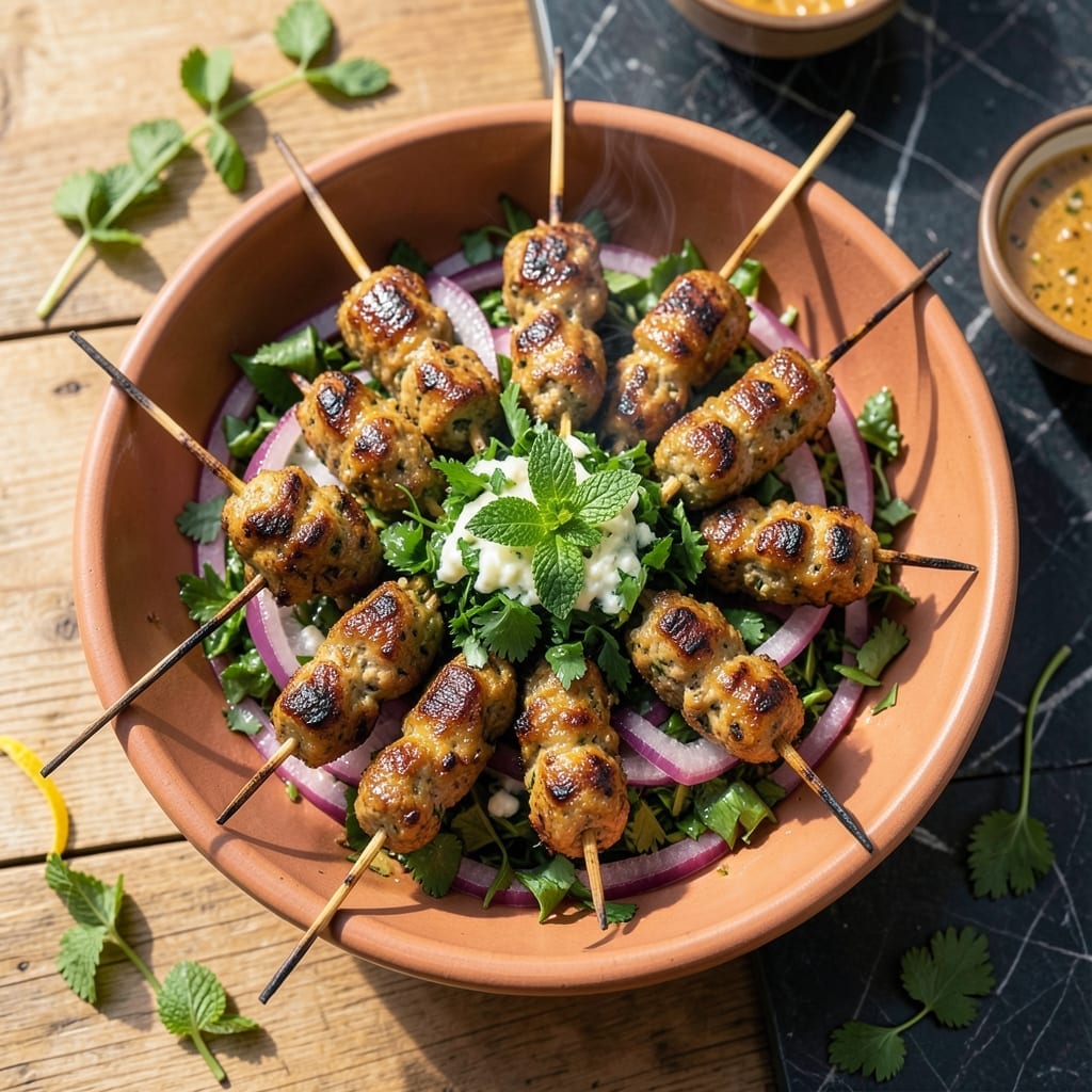 Chicken Kofta Recipe Middle Eastern: Spiced Ground Meat Skewers With Herb Infusion