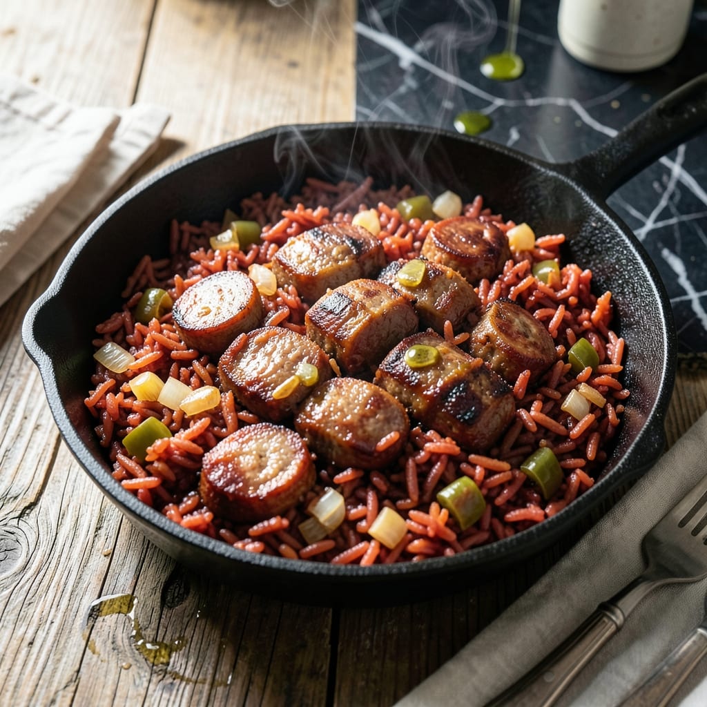 Red Rice and Sausage Recipe in Oven: One-Pan Spiced Comfort Red Rice and Sausage Recipe in Oven: One-Pan Spiced Comfort