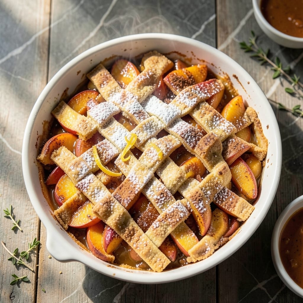 Peach Cobbler Recipe With Pie Crust: Buttery Lattice Over Summer Sweetness Peach Cobbler Recipe With Pie Crust: Buttery Lattice Over Summer Sweetness