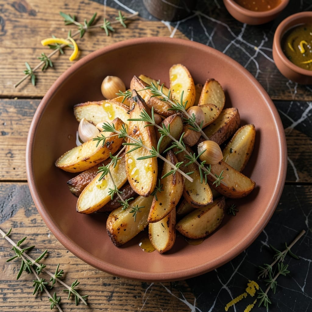 Potato Recipe to Go With Steak: Garlic-Herb Roasted Wedges