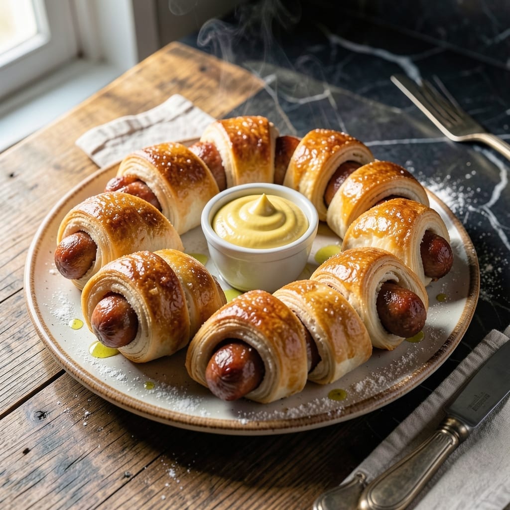 Recipe for Hot Dogs Wrapped in Crescent Rolls: Flaky Golden Pigs in a Blanket Recipe for Hot Dogs Wrapped in Crescent Rolls: Flaky Golden Pigs in a Blanket