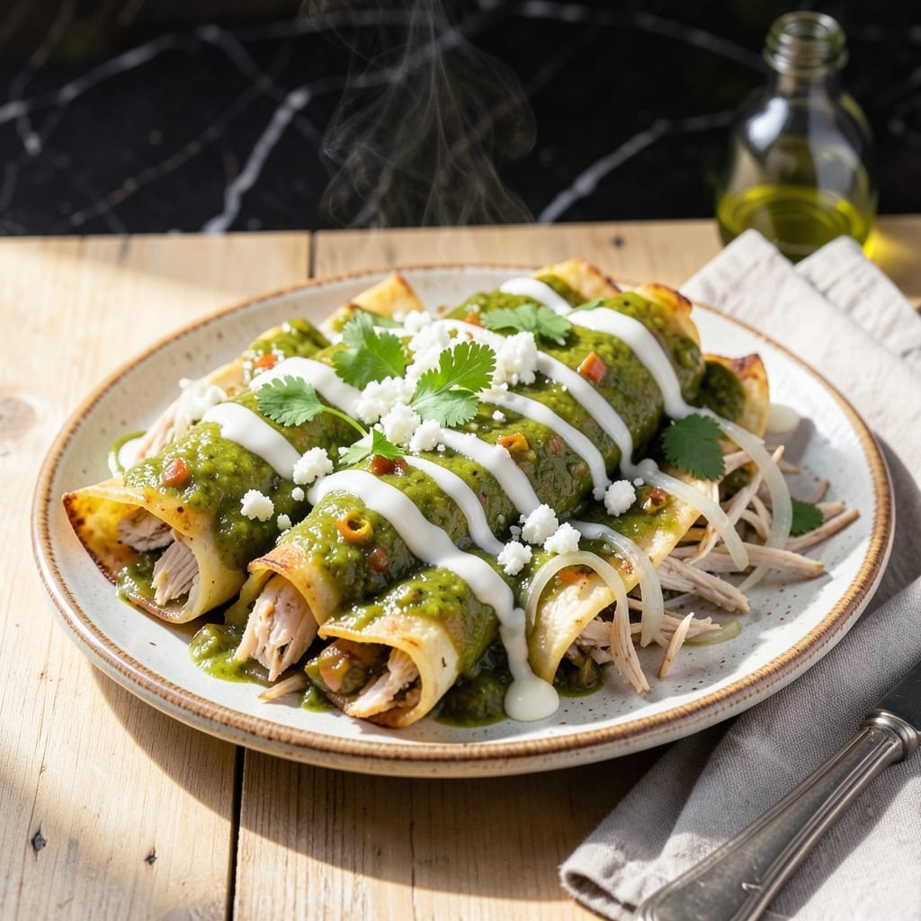 Chicken Enchilada Recipe Green Sauce: Zesty Verde Smothered in Cheese