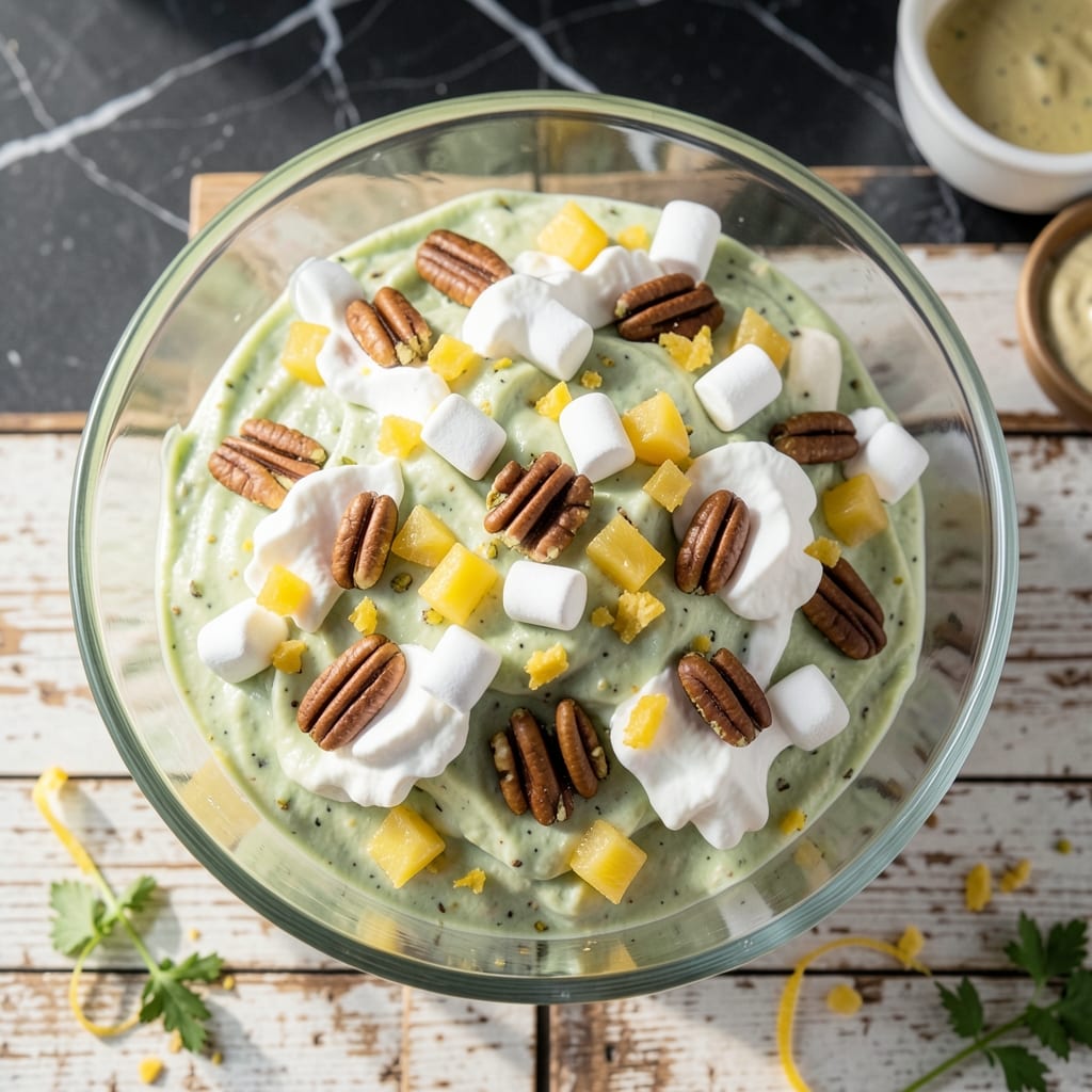 Pistachio Salad Recipe With Marshmallows: Creamy Pistachio Delight with Chewy Bites