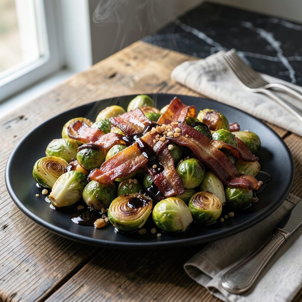 Brussels Sprouts Recipe Bacon Balsamic: Crispy Leaves With Smoky Sweet Glaze