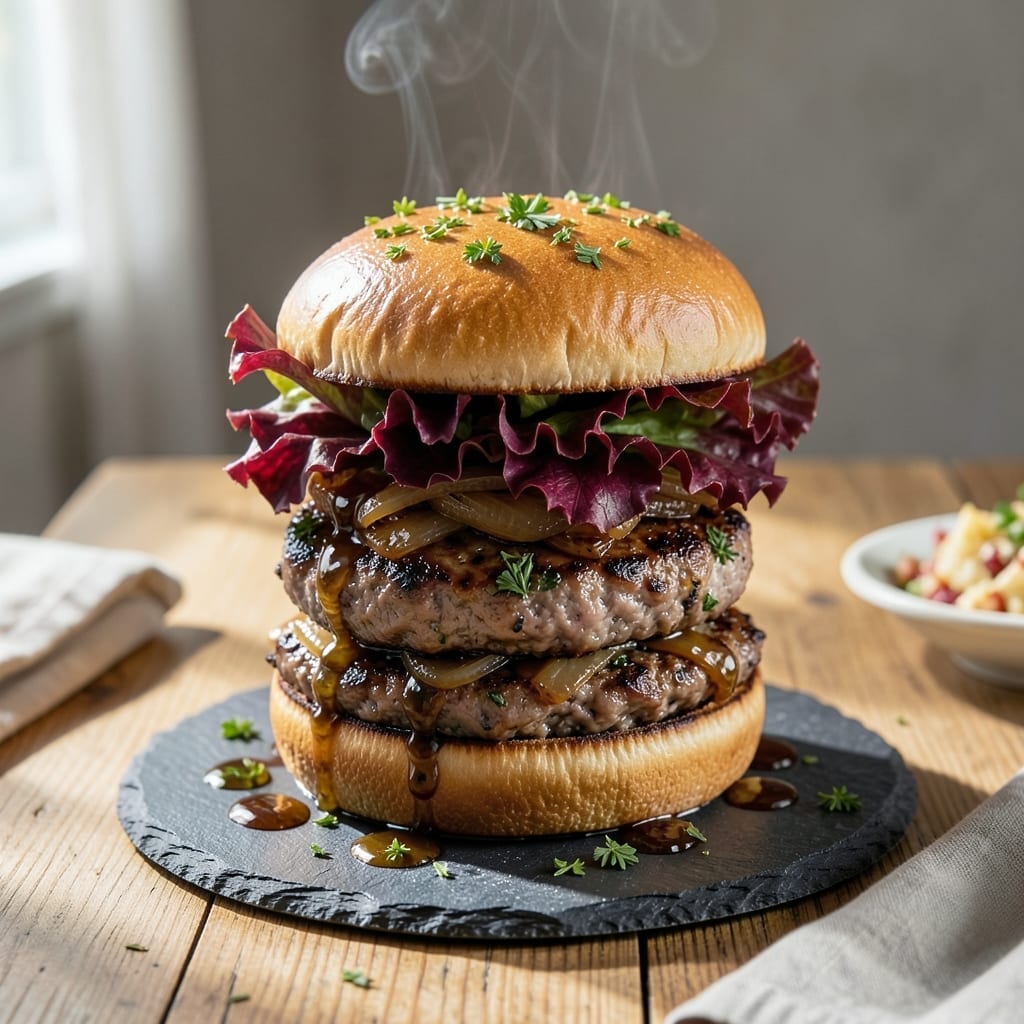 Jamie Oliver's Pork Burger Recipe: Herb-Infused Juiciness With Caramelized Onions