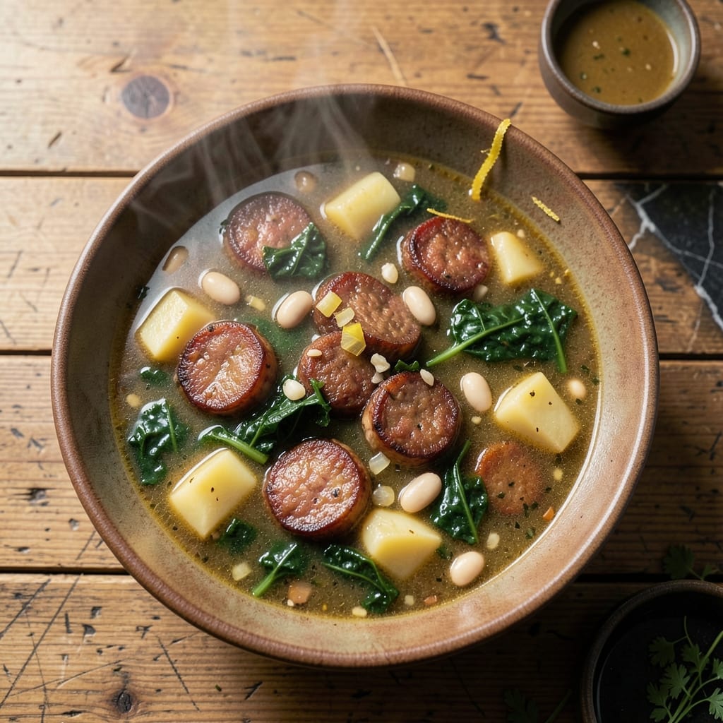 Portuguese Kale Soup Recipe With Linguica: Smoky Sausage and Hearty Greens Portuguese Kale Soup Recipe With Linguica: Smoky Sausage and Hearty Greens