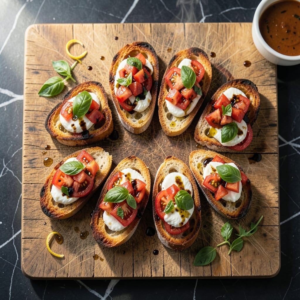 Bruschetta Recipe With Mozzarella: Fresh Basil and Creamy Layers Bruschetta Recipe With Mozzarella: Fresh Basil and Creamy Layers