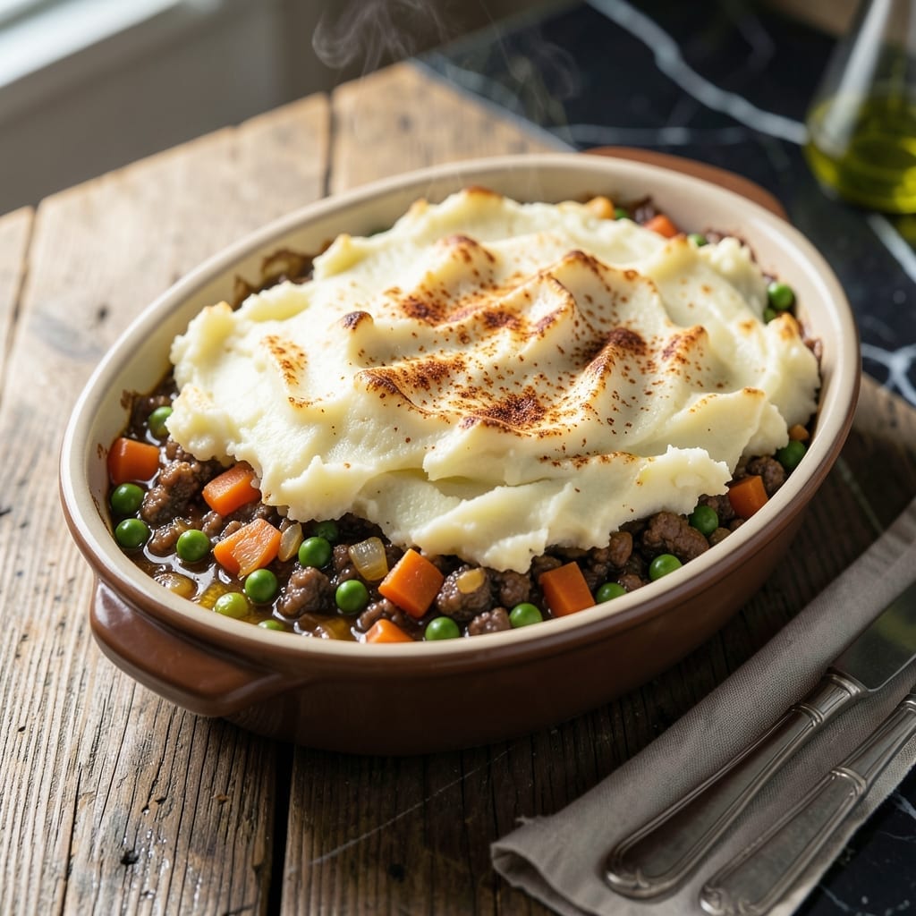 Recipe For Shepherd's Pie With Ground Beef: Golden Mashed Potato Crown Over Savory Beef Recipe For Shepherd's Pie With Ground Beef: Golden Mashed Potato Crown Over Savory Beef