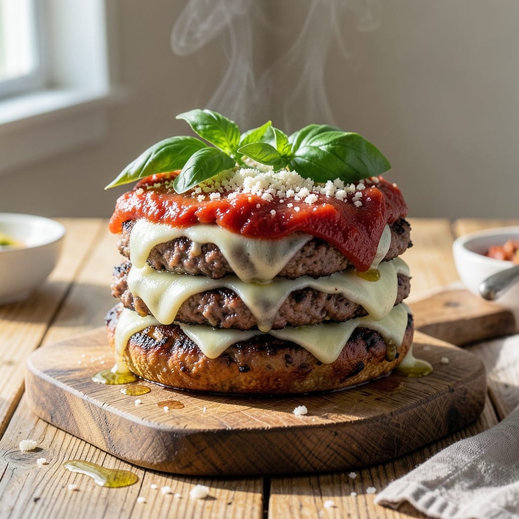 Pizza Burger Recipe With Ground Beef: Juicy Patty Meets Melty Cheese Delight