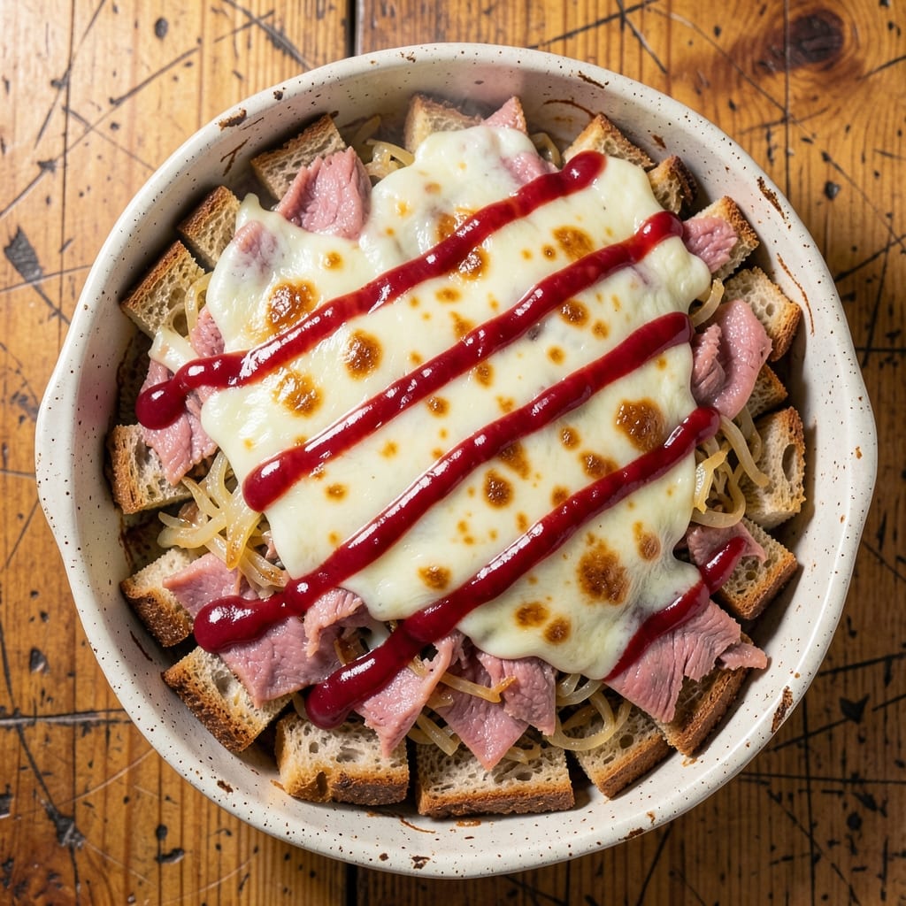 Reuben Casserole Recipe in Family Circle: Layered Rye and Corned Beef Bake Reuben Casserole Recipe in Family Circle: Layered Rye and Corned Beef Bake