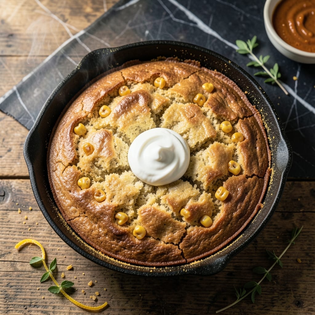 Cornbread Recipe with Creamed Corn and Sour Cream: Ultra Moist Crumb With Sweet Kernel Bursts