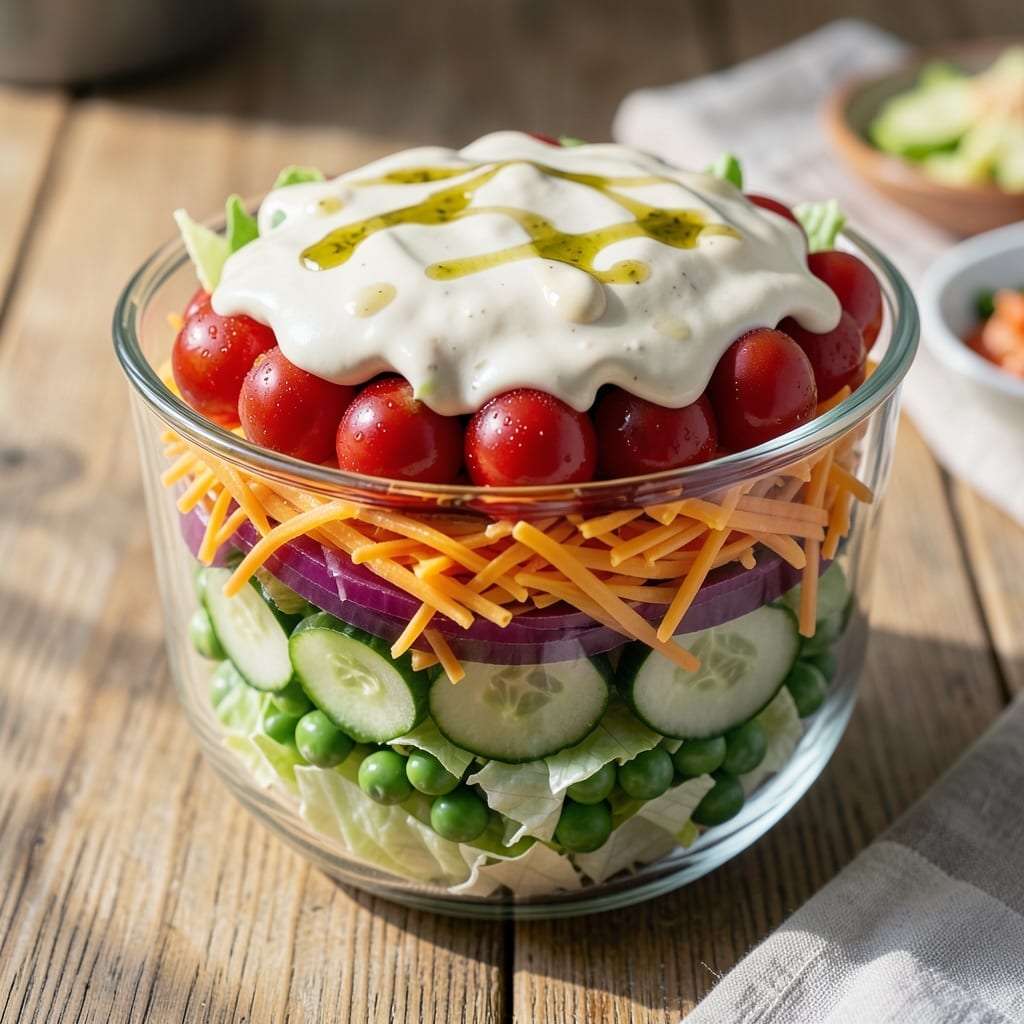 7 Layer Salad Recipe With Ranch Dressing: Colorful Layers of Fresh Crunch
