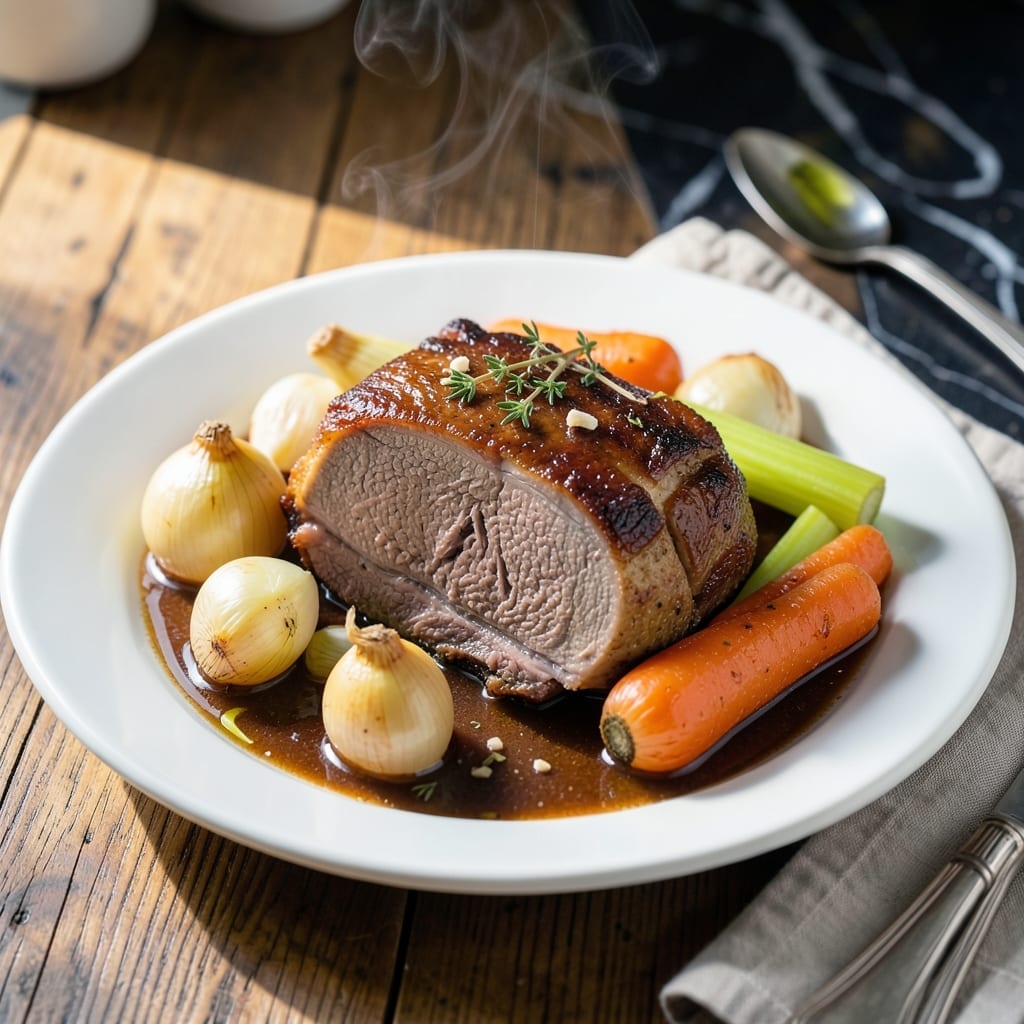 Pot Roast Recipe With Au Jus: Melt-In-Your-Mouth Braised Beef With Rich Gravy Pot Roast Recipe With Au Jus: Melt-In-Your-Mouth Braised Beef With Rich Gravy