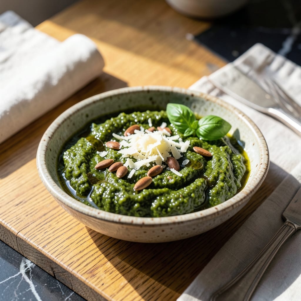 Basil Pesto Recipe No Pine Nuts: Nut-Free Herb Sauce With Parmesan