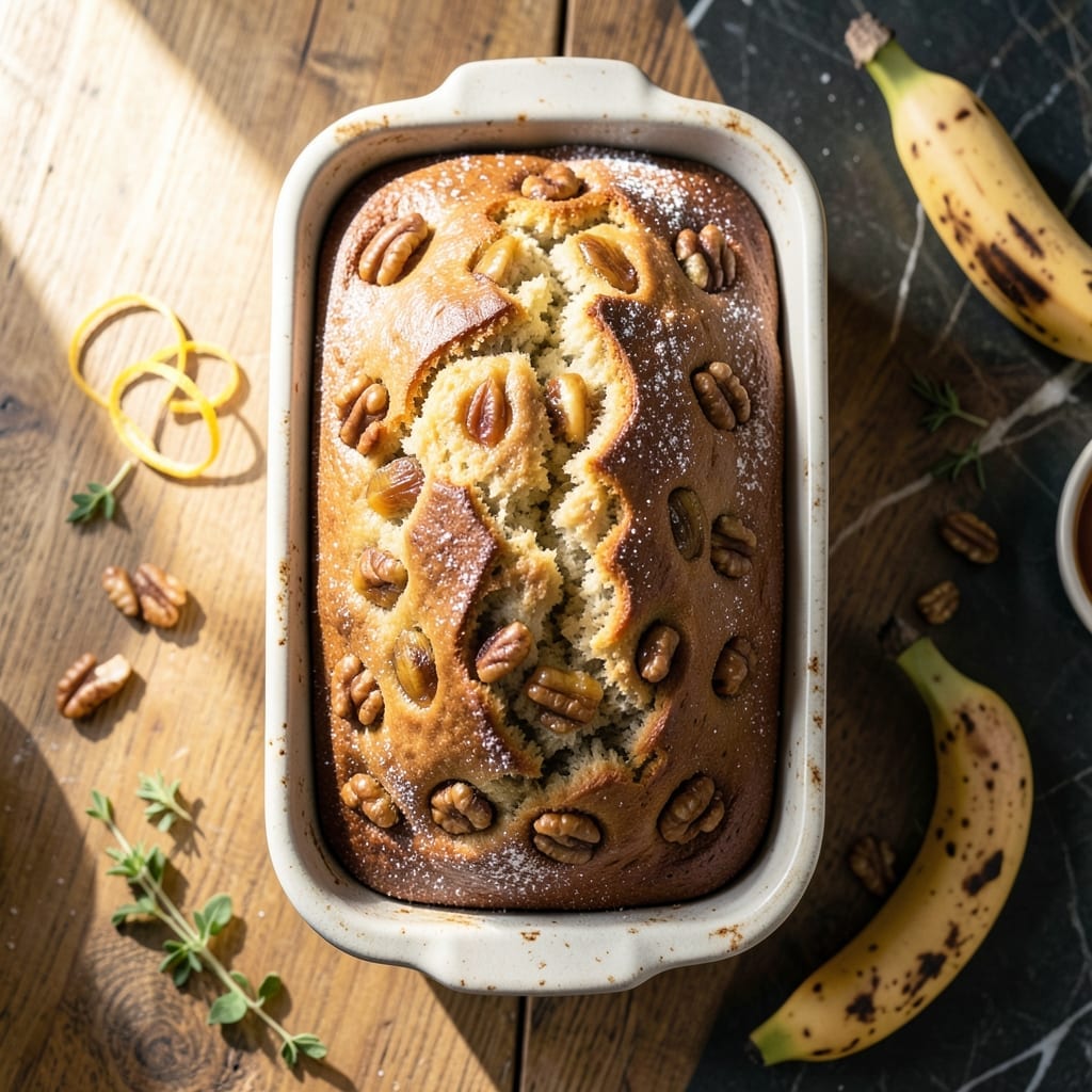 Recipe For Banana Nut Bread Made With Self Rising Flour: Moist Loaf With Crunchy Walnuts