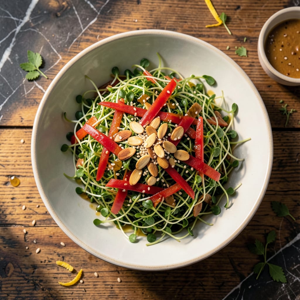 Pea Shoots Recipe Salad: Fresh Greens With Asian-Inspired Dressing