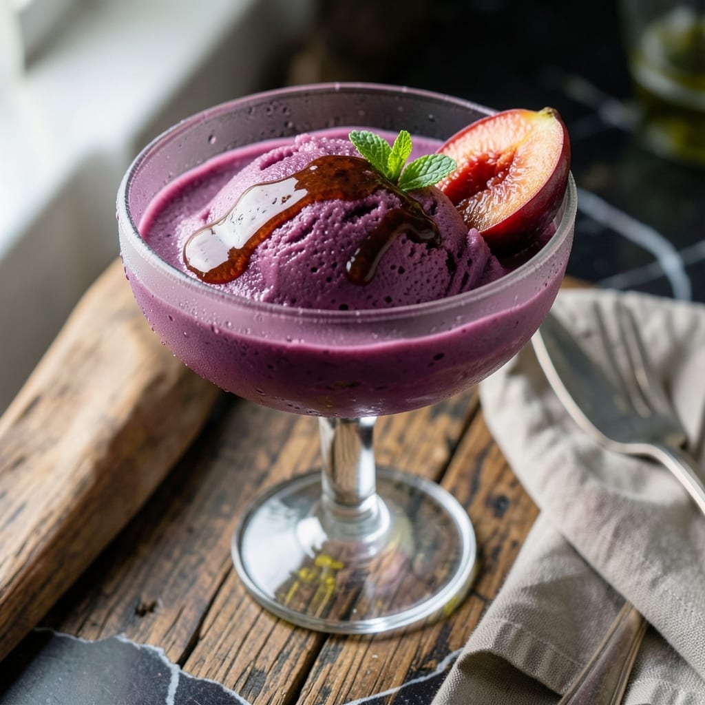 Plum Sorbet Recipe Ice Cream Maker: Refreshing Frozen Fruit Delight