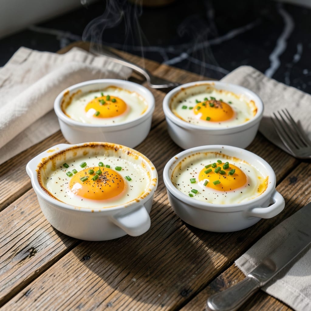 Baked Eggs Recipe Ramekin: Runny Yolks and Toasted Bread Soldiers