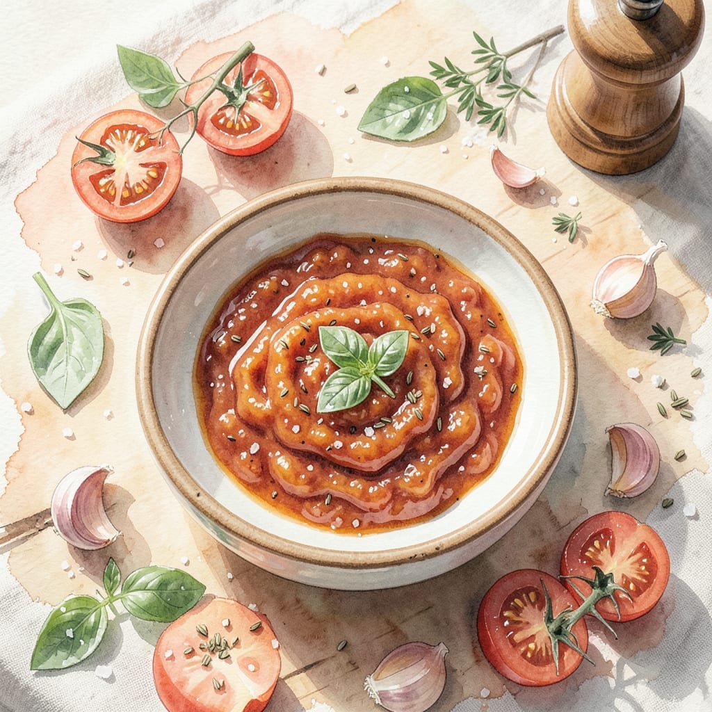 Recipe for Pizza Sauce From Fresh Tomatoes: Vibrant and Chunky Homemade Base Recipe for Pizza Sauce From Fresh Tomatoes: Vibrant and Chunky Homemade Base