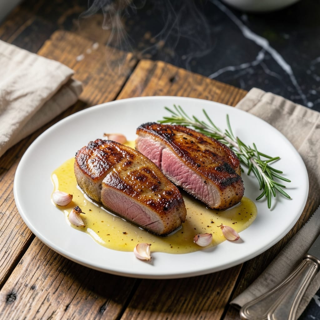Pork Chop Recipe For 2: Pan-Seared With Garlic Herb Finish