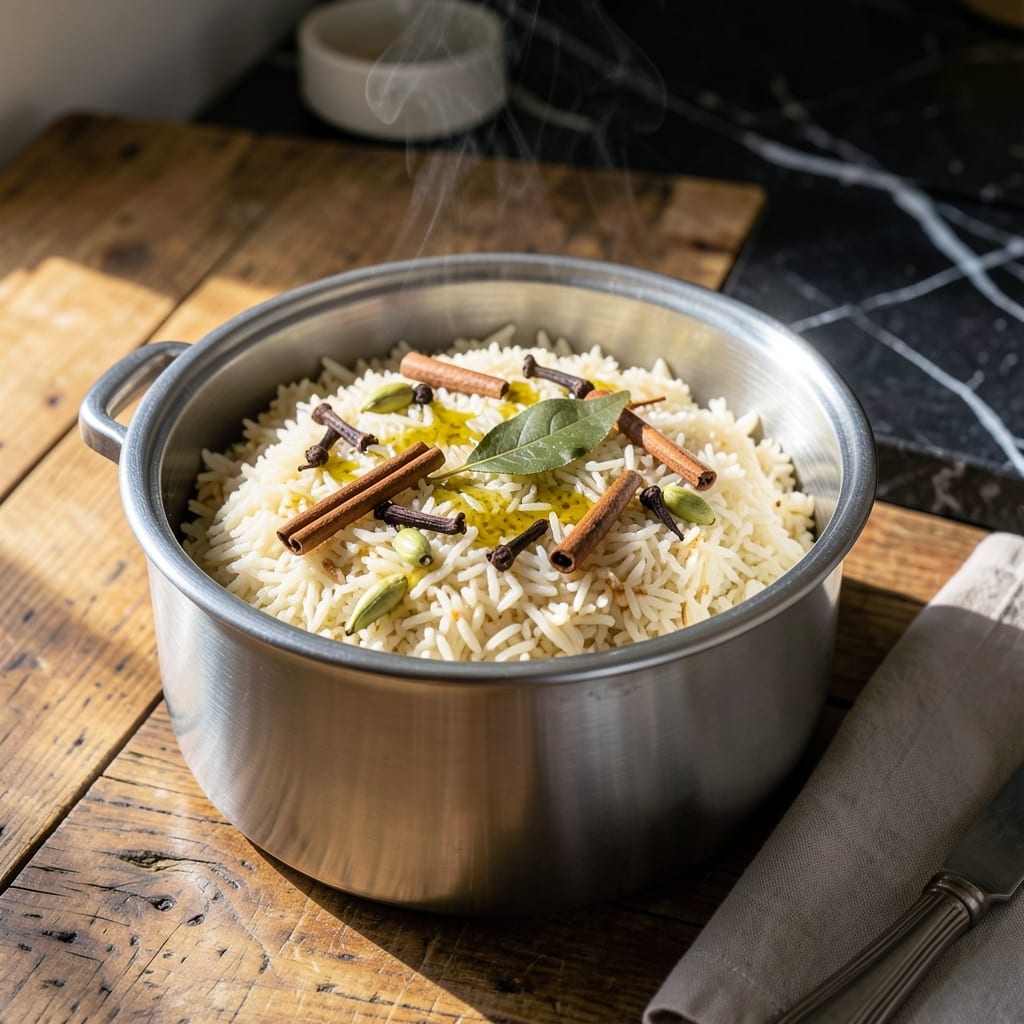 Plain Biryani Rice Recipe in Rice Cooker: Fragrant Basmati With Minimal Effort Plain Biryani Rice Recipe in Rice Cooker: Fragrant Basmati With Minimal Effort
