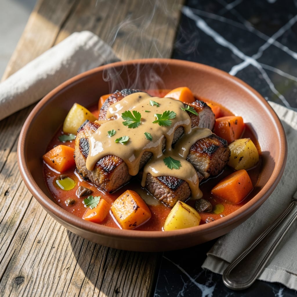 Pork Kaldereta Recipe With Peanut Butter: Filipino Stew With Rich Nutty Depth Pork Kaldereta Recipe With Peanut Butter: Filipino Stew With Rich Nutty Depth