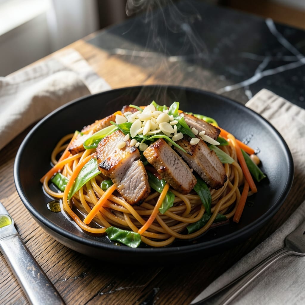 Pork Lo Mein Recipe With Spaghetti: Asian-Inspired Noodles in 20 Minutes Pork Lo Mein Recipe With Spaghetti: Asian-Inspired Noodles in 20 Minutes