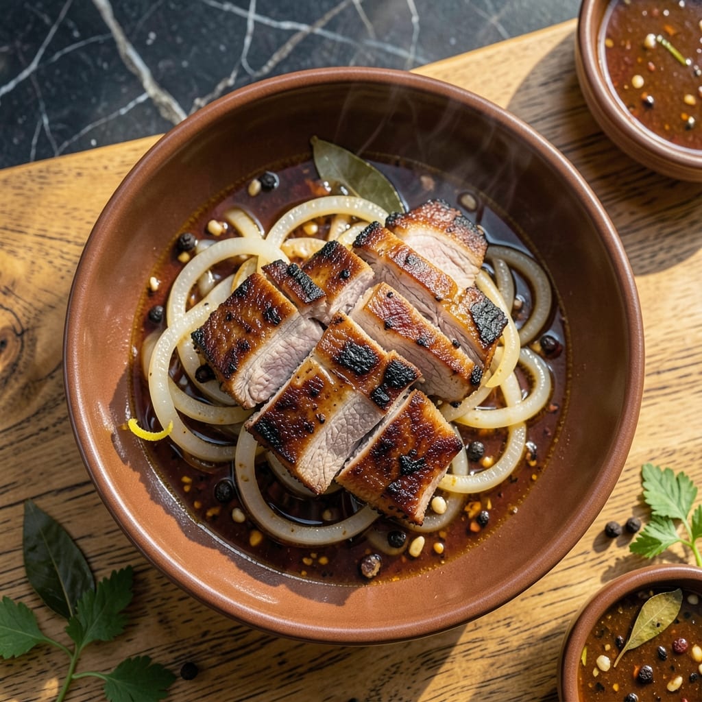 Pork Bistek Recipe Panlasang Pinoy: Soy-Calamansi Marinated Pork with Onion Rings