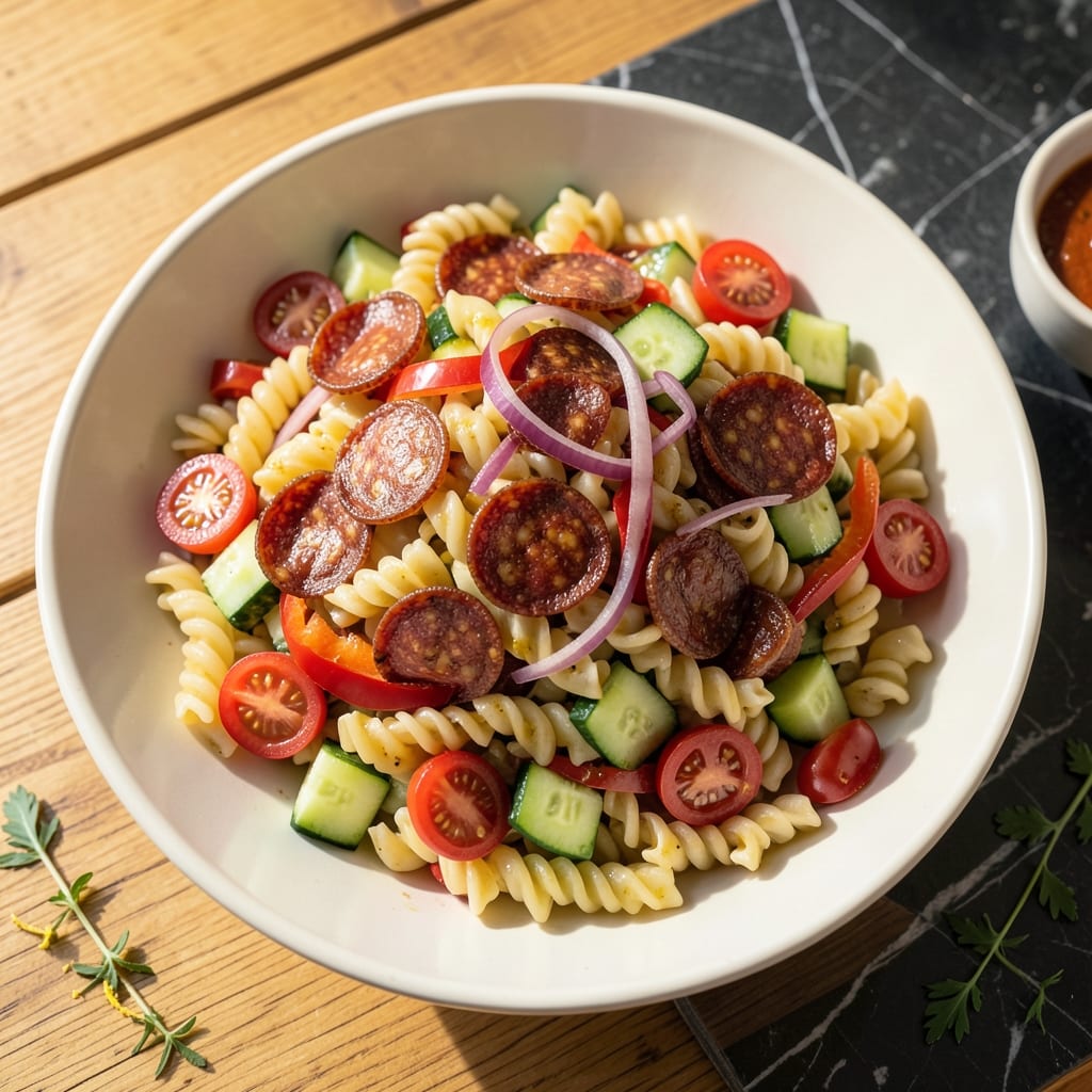 Pasta Salad Recipe With Pepperoni: Zesty Italian Picnic Delight