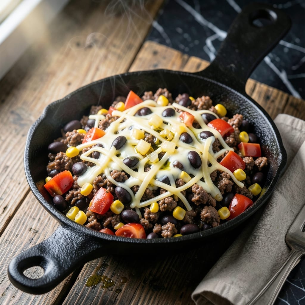 Mexican Trash Recipe With Ground Beef: Layered Fiesta in a Skillet