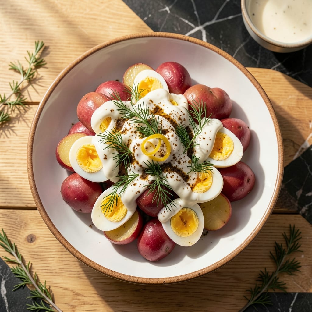 Potato Salad Recipe With Eggs And Red Potatoes: Creamy Herb Dressing With Waxy Bite Potato Salad Recipe With Eggs And Red Potatoes: Creamy Herb Dressing With Waxy Bite