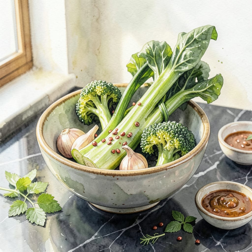 Recipe Broccoli Rabe: Bitter Greens With Garlic and Chili Flakes