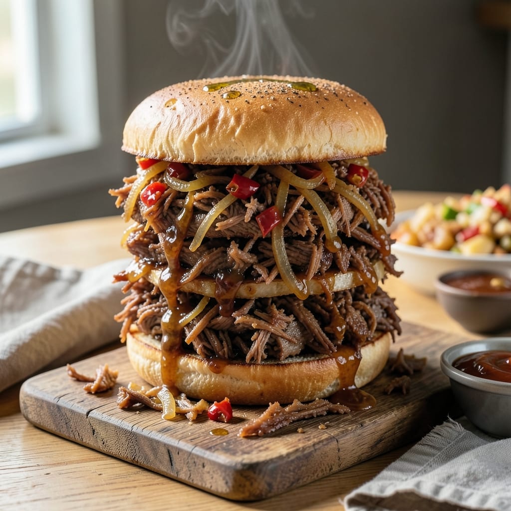 BBQ Beef Sandwich Recipe Shredded: Smoky Slow-Cooked Piled High