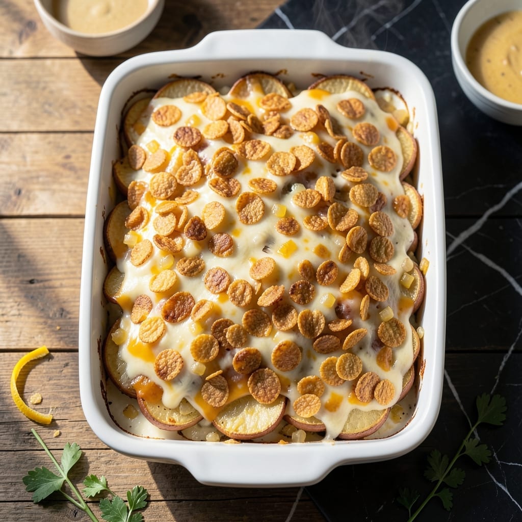 Potato Casserole Recipe With Corn Flakes: Buttery Crunch Topped Comfort